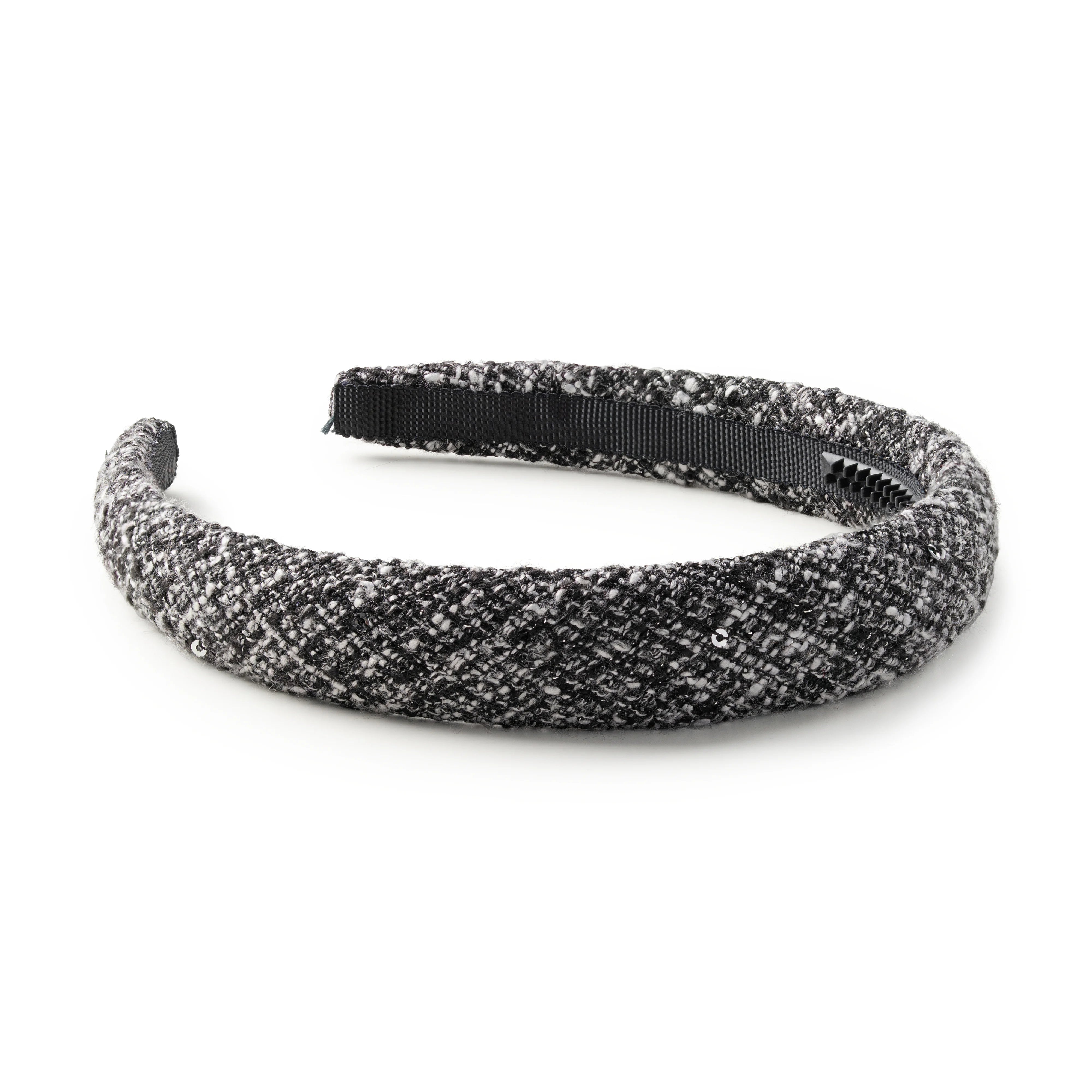 Halo Luxe Clara Tweed Padded Headband - Black