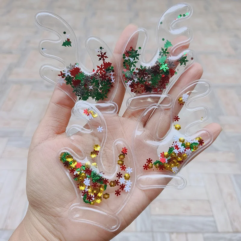 Wholesale Christmas PVC Deer Horn Hair Clip DIY Accessories