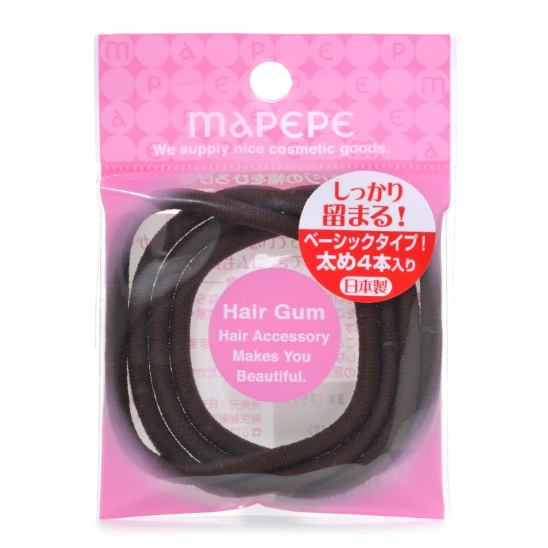 Mapepe Basic Type Hair Tie Brown 4pcs