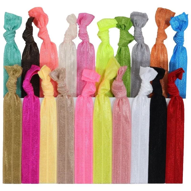 Solid Ribbon Hair Ties - 20 Pack