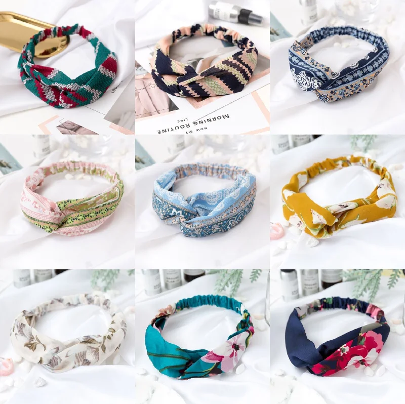 Wholesale Cross Check Fabric Headband