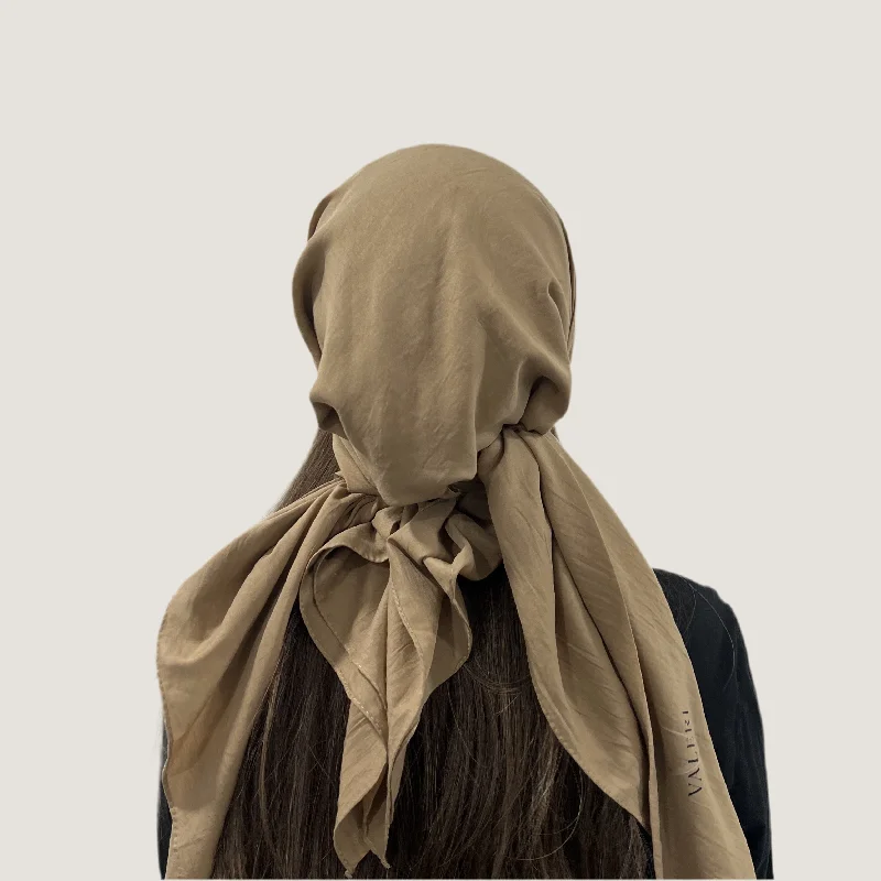 Camel Cotton 2.0 Open Square Scarf