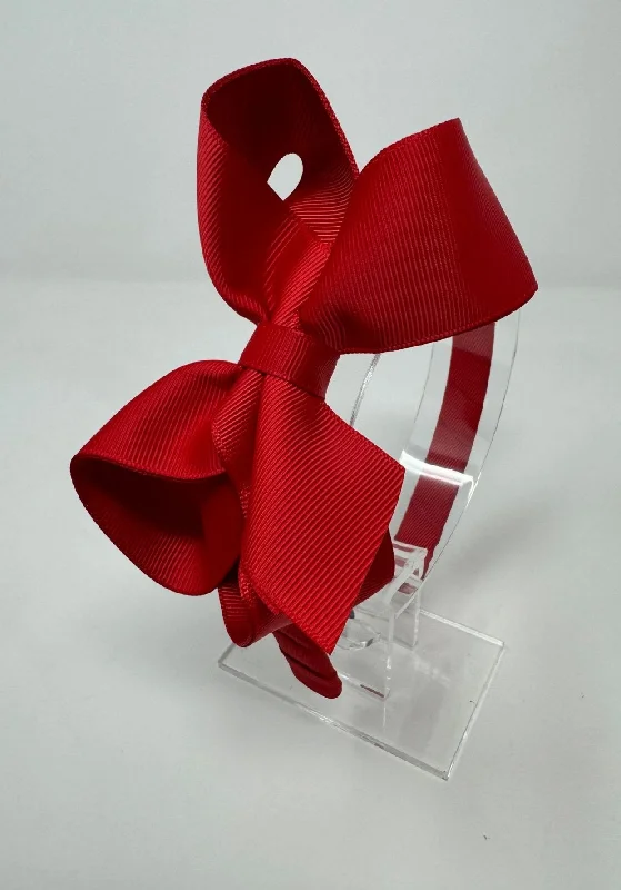 4.5 Inch Bow Alice Band - Red