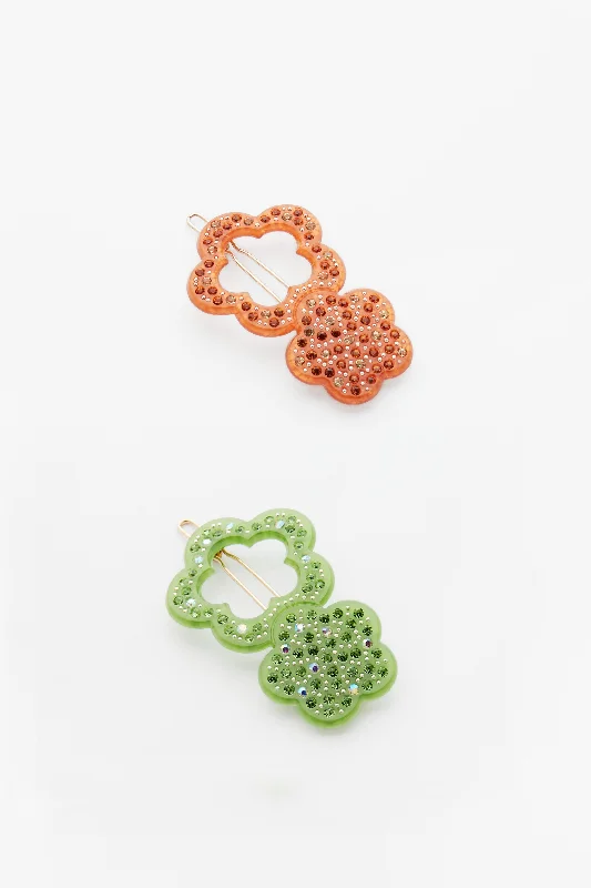 Dolly Clips in Orange and Green