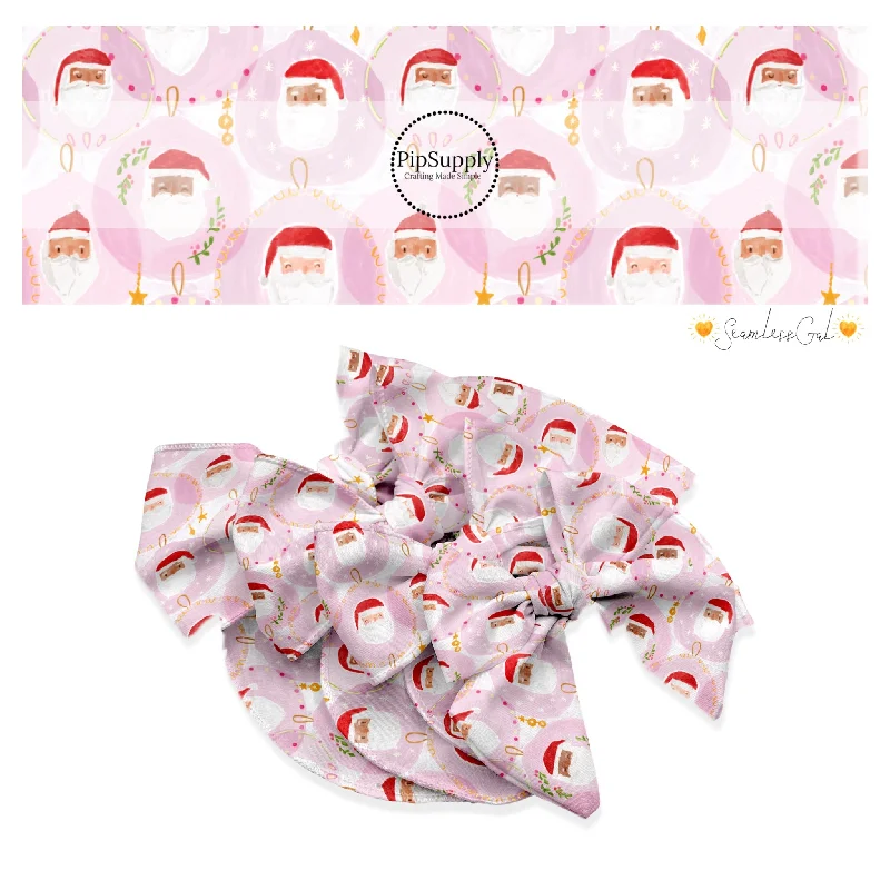 Santa Ornaments Hair Bow Strips