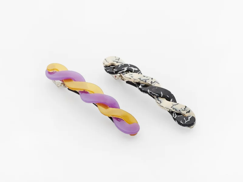 Willow Clips Purple & Black