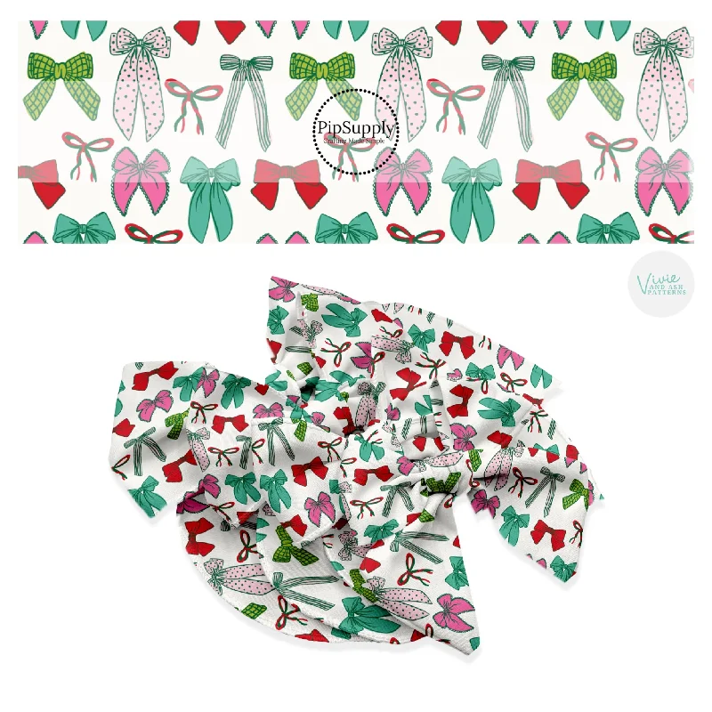 Holiday Multi Bows Hair Bow Strips