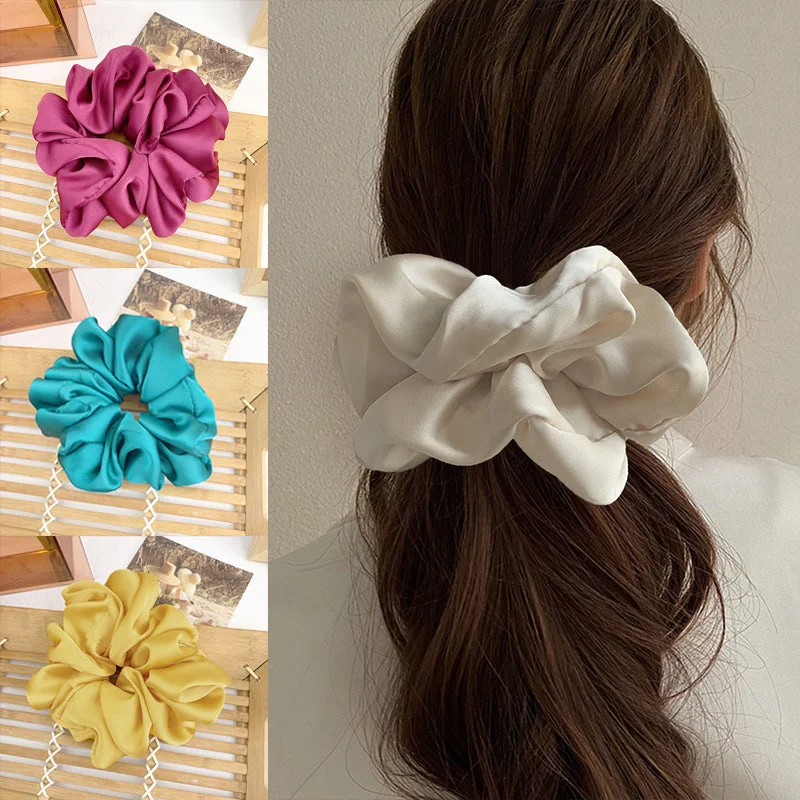 Wholesale Oversized Hair Loops, Smooth Satin Fabric Hair Ropes