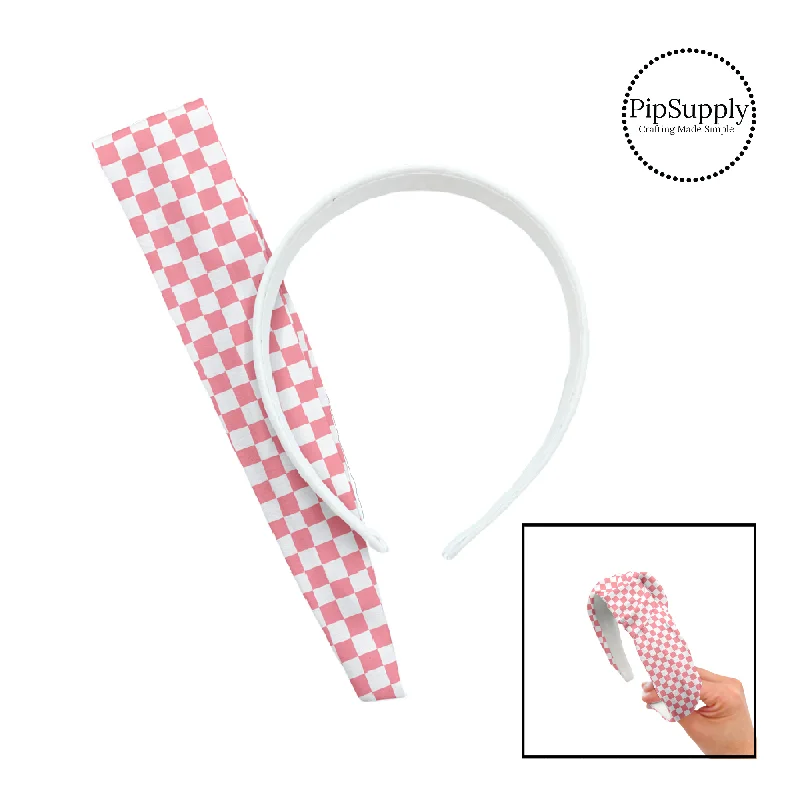 Jolly Pink Checkered DIY Knotted Headband Kit