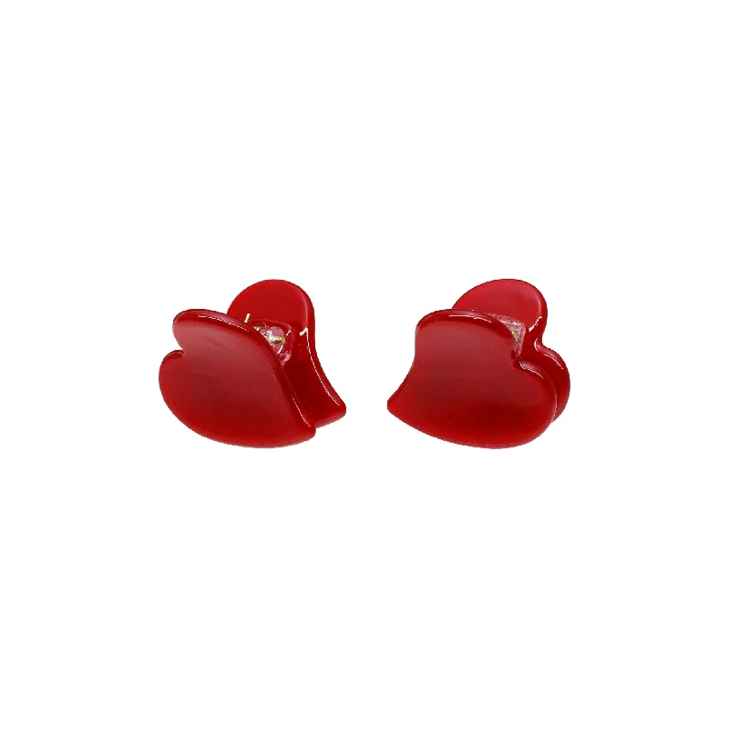 Baby Heart Clip Set in Cherry Kiss