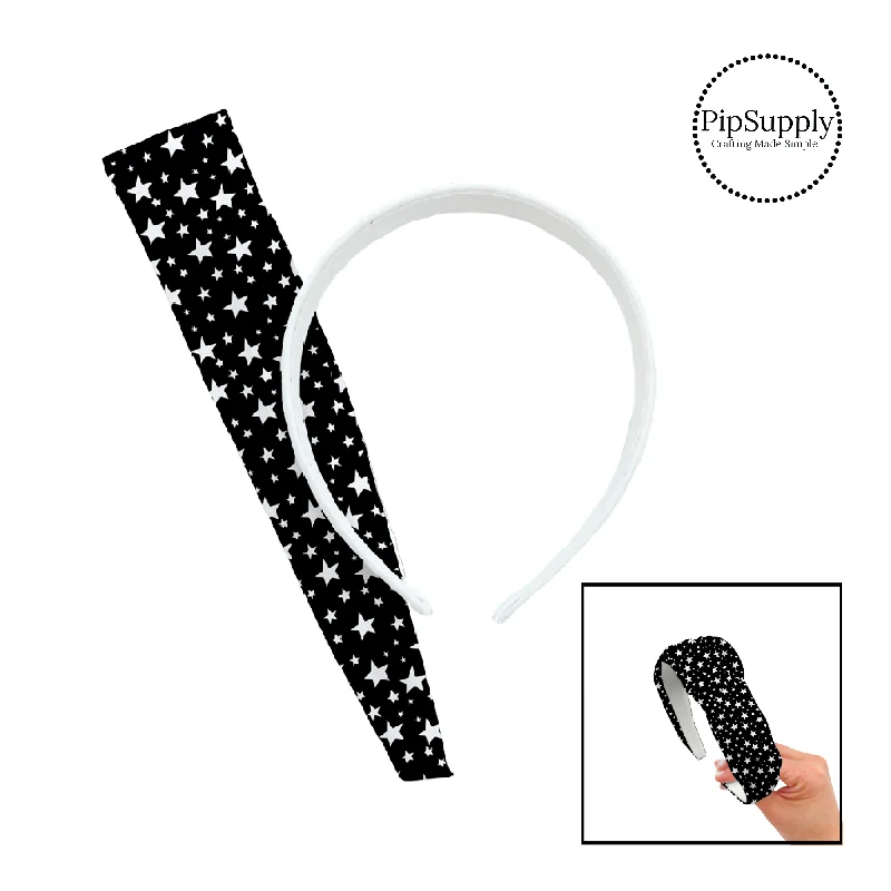 Starry Night Stars on Black DIY Knotted Headband Kit