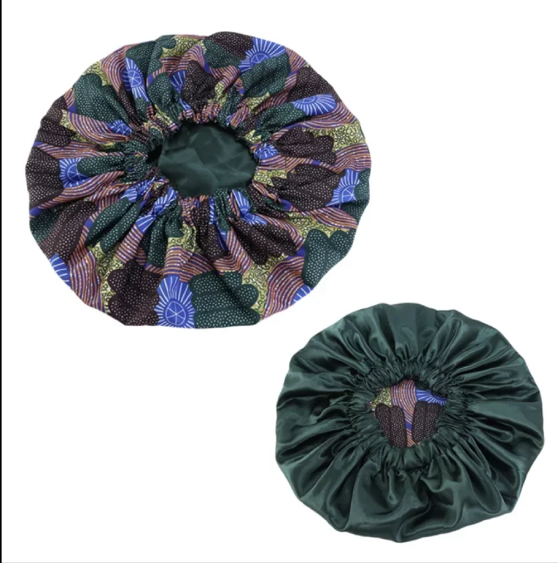 African Style Satin Ankara Bonnet -  LARGE - IDIA