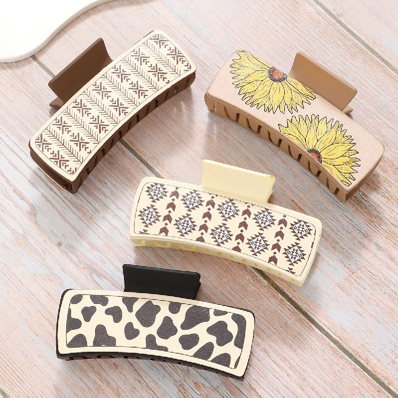 Wholesale Western Style Vintage PU Shark Clip Hairpin