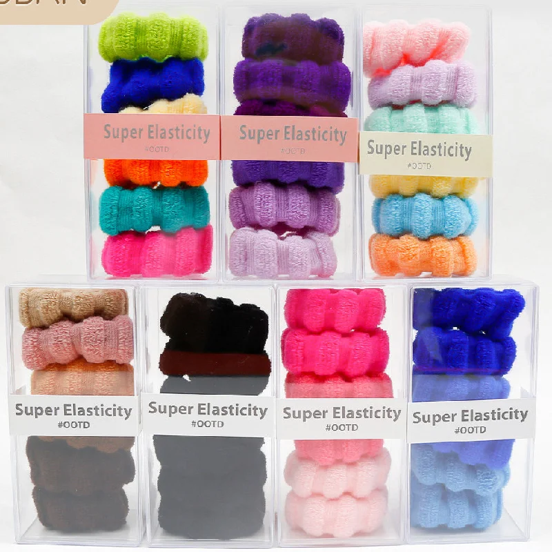 Wholesale Textile Wrinkle Small Size Fabric Hair Loop Rubber Band