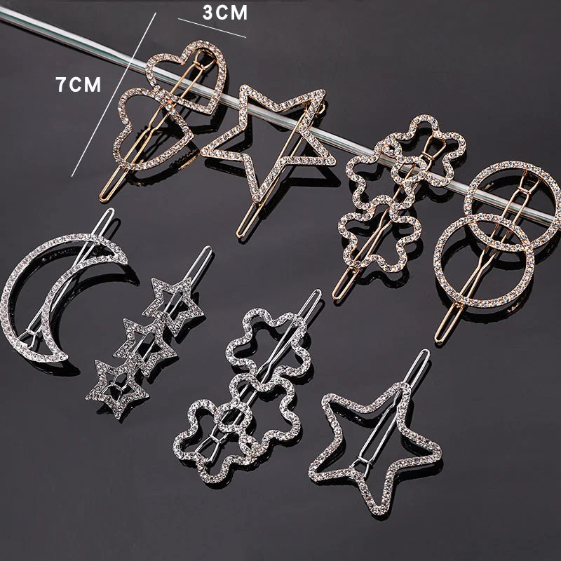 Wholesale Pentagram Rhinestone Hair Clips