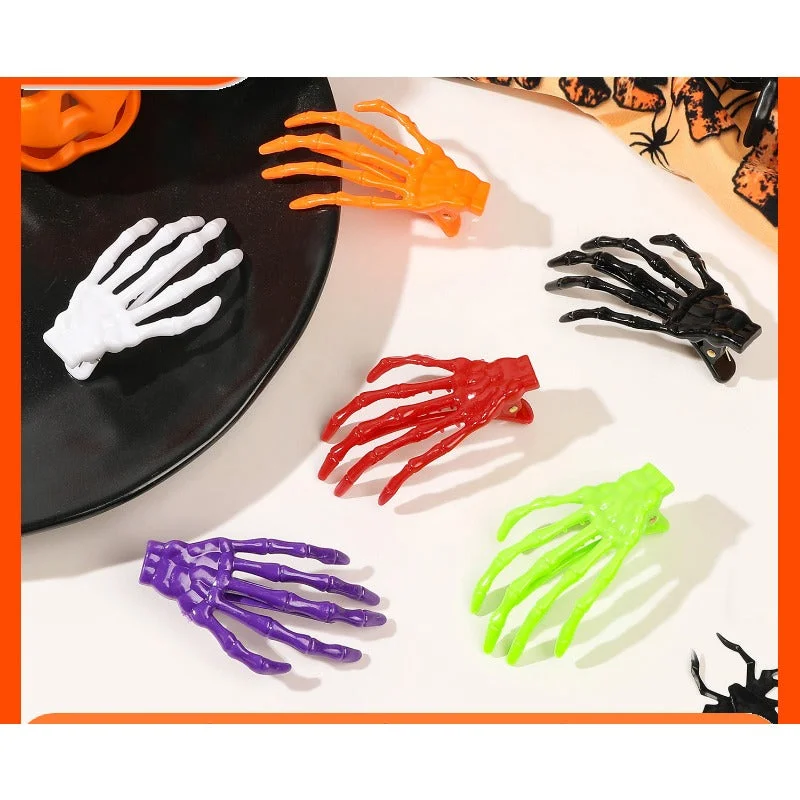 Wholesale Halloween Horror Ghost Claw Skeleton Hand Side Hair Clips