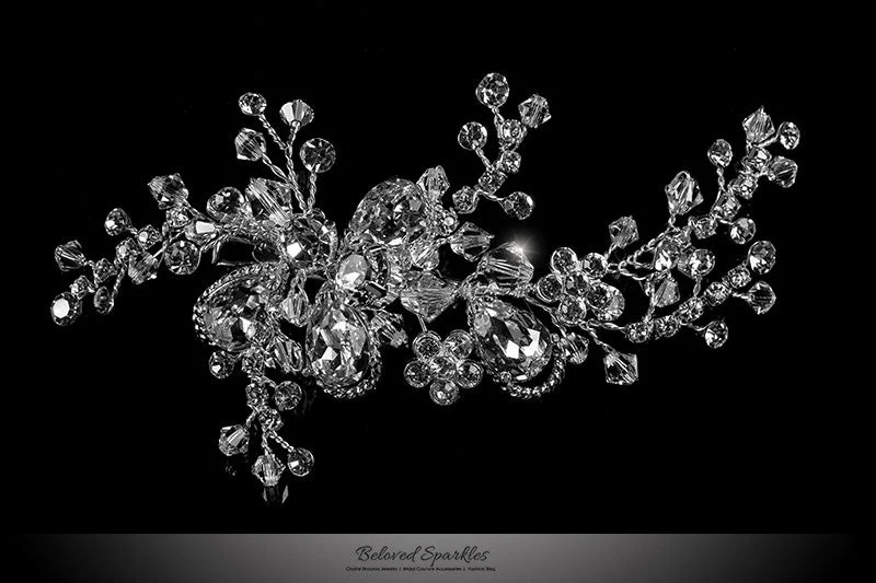 Helen Floral Spray Hair Clip | Swarovski Crystal