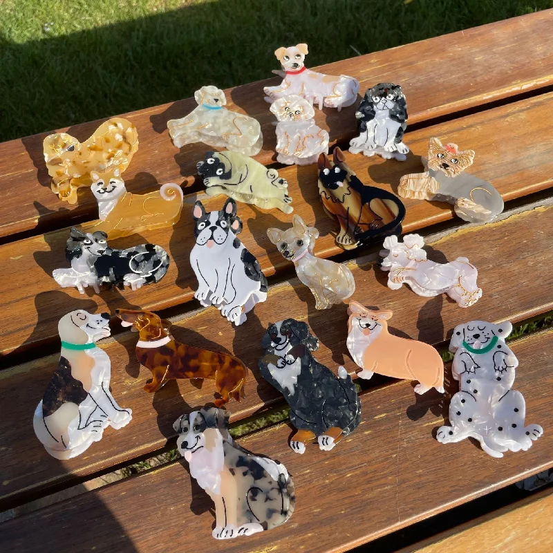 Wholesale Cartoon Corgi Acetate Hair Clips