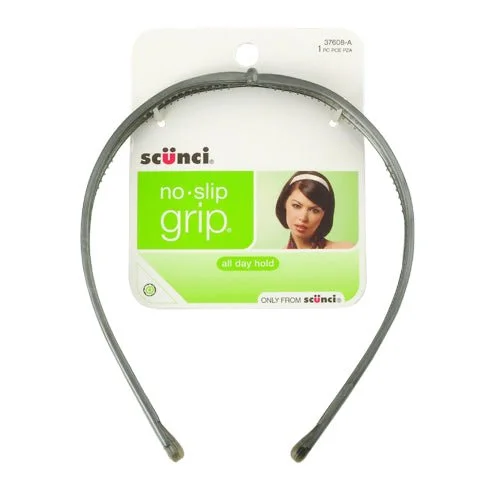 SCUNCI No Slip Grip Metal Gray Headband