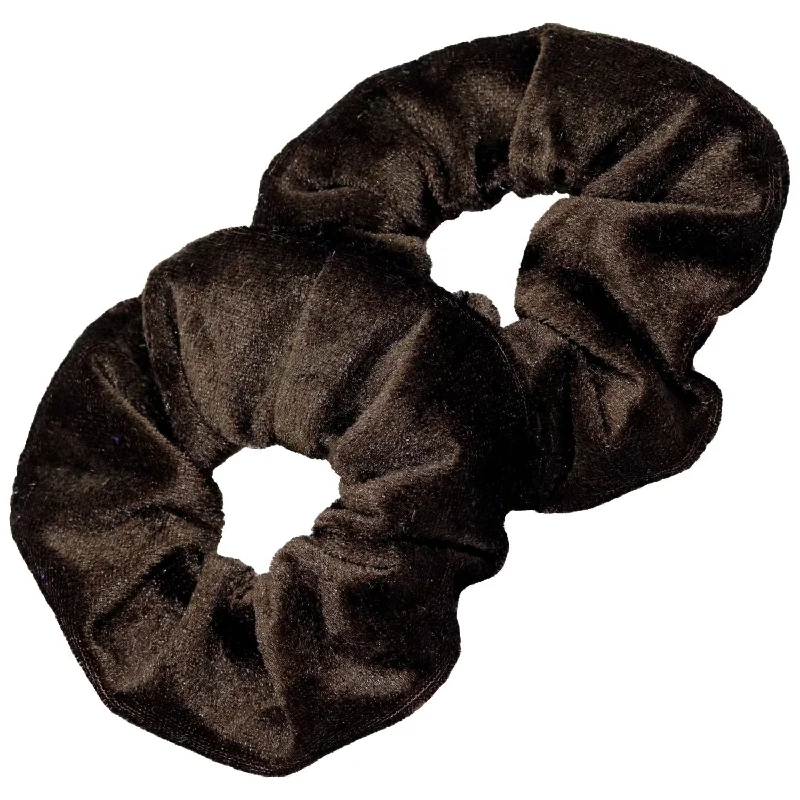 Brown Velvet Scrunchies - 2 Pack