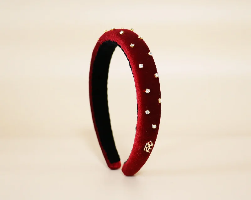 Slender Headband Velor Red