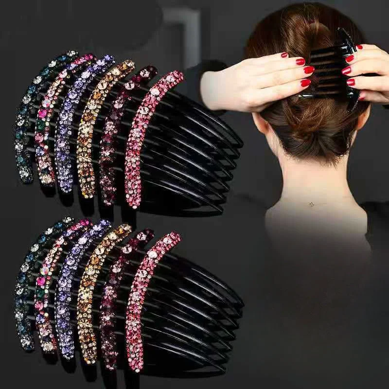 Wholesale Diamond Flower Hairpin Comb Hair Ponytail Clip