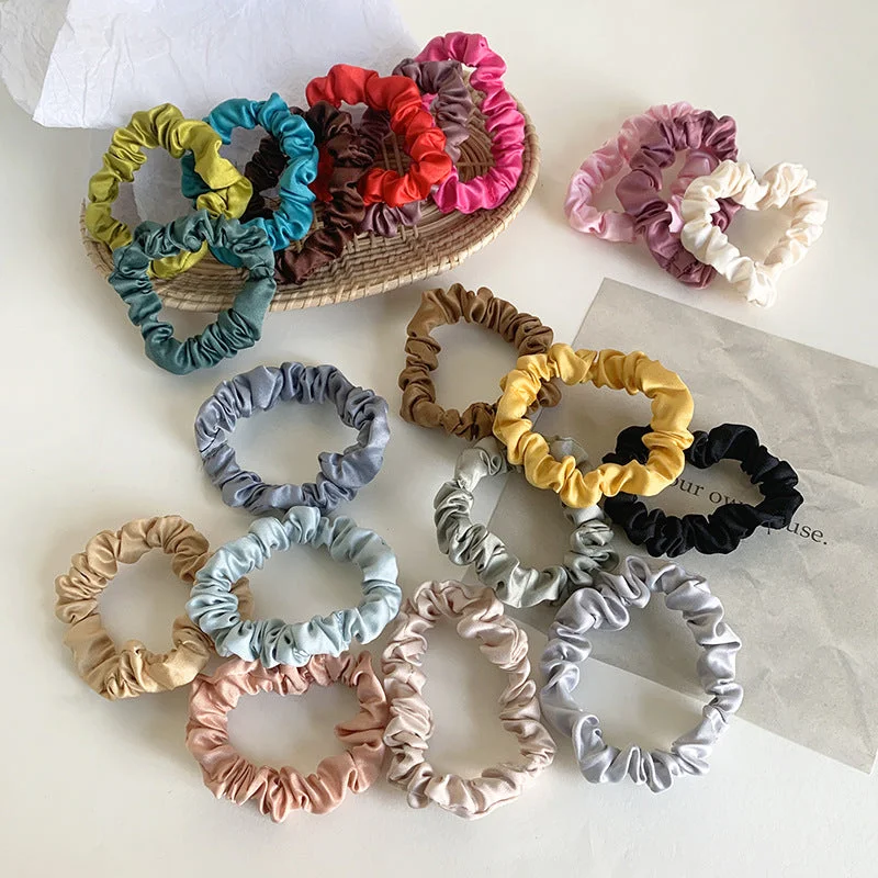 Wholesale Solid Color Satin Small Hair Tie