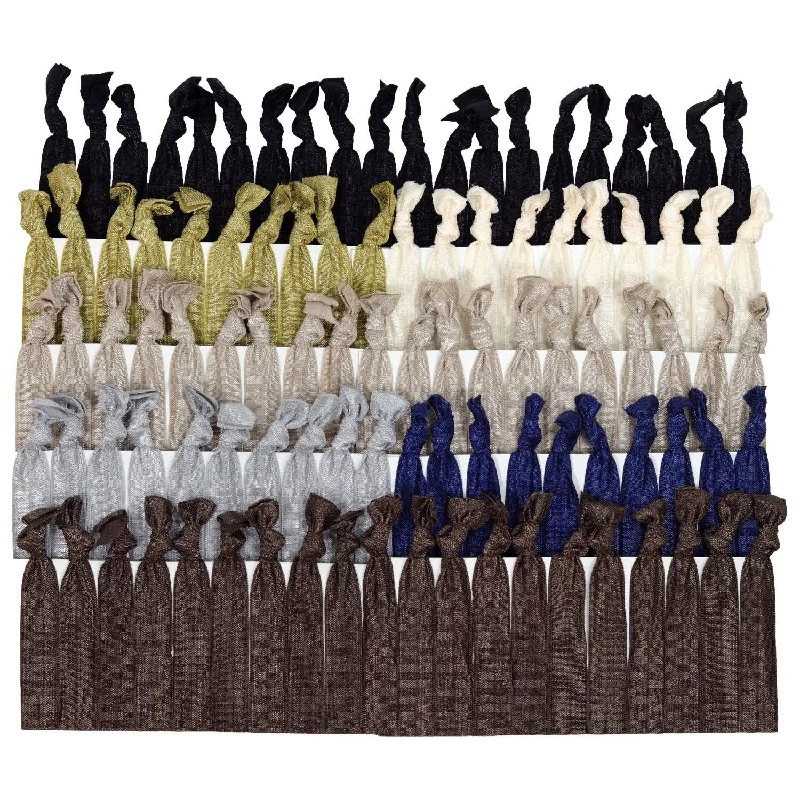 Neutral Ribbon Hair Ties - 100 Pack