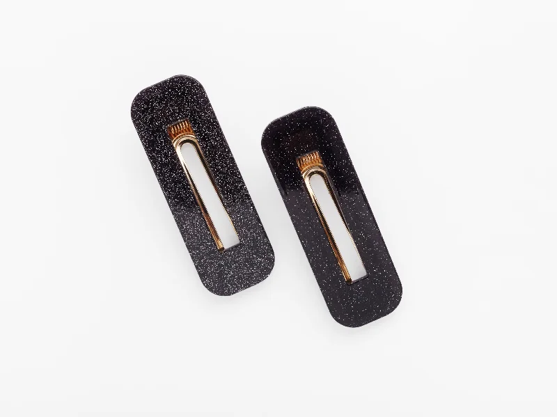 Greta Clip in Black Glitter