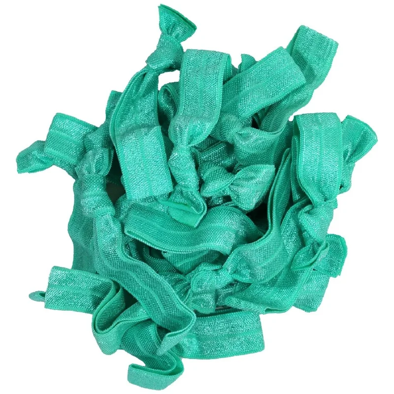 Turquoise Ribbon Hair Ties - 20 Pack