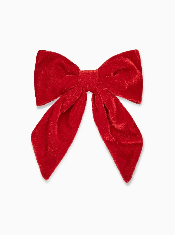 Red Big Velvet Bow Girl Clip