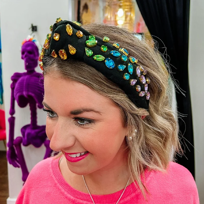 Adult's Black Rainbow Gradient Headband