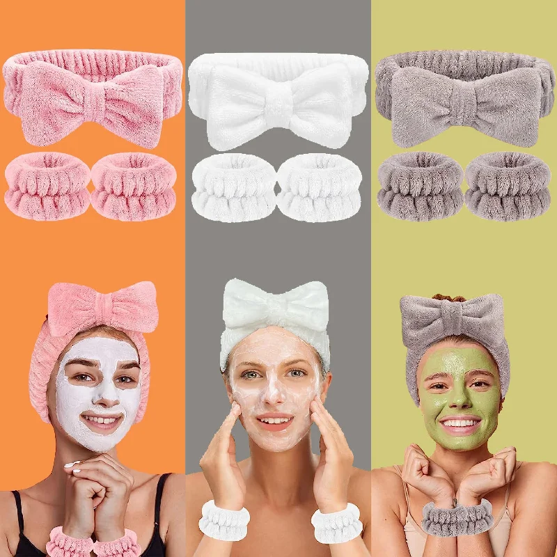 Wholesale Face Wash Waterproof Set Bow Knot Simple Fabric Headband