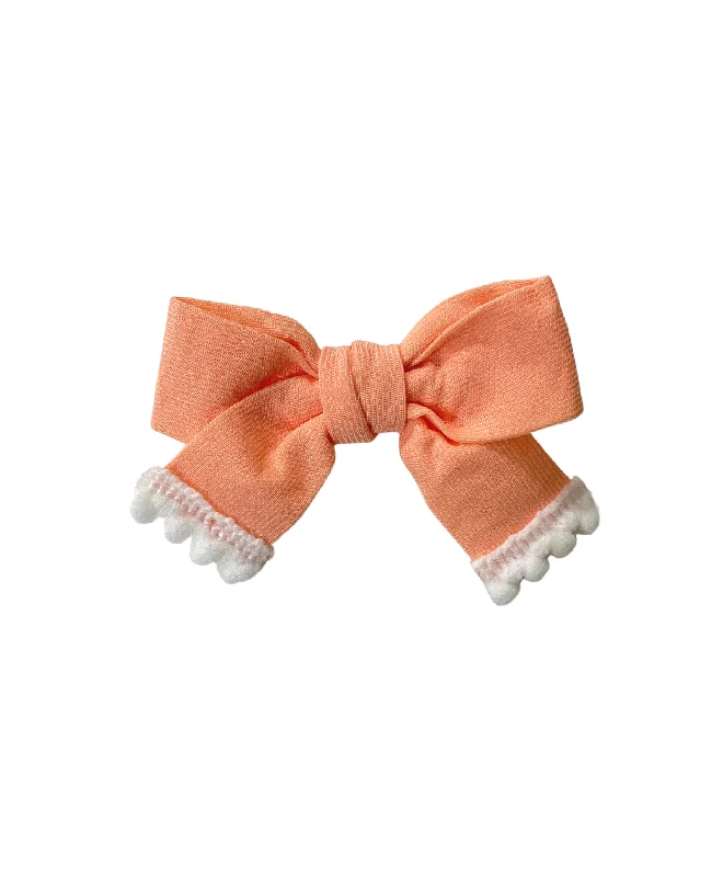 Solid Bow Alligator Clip - Orange