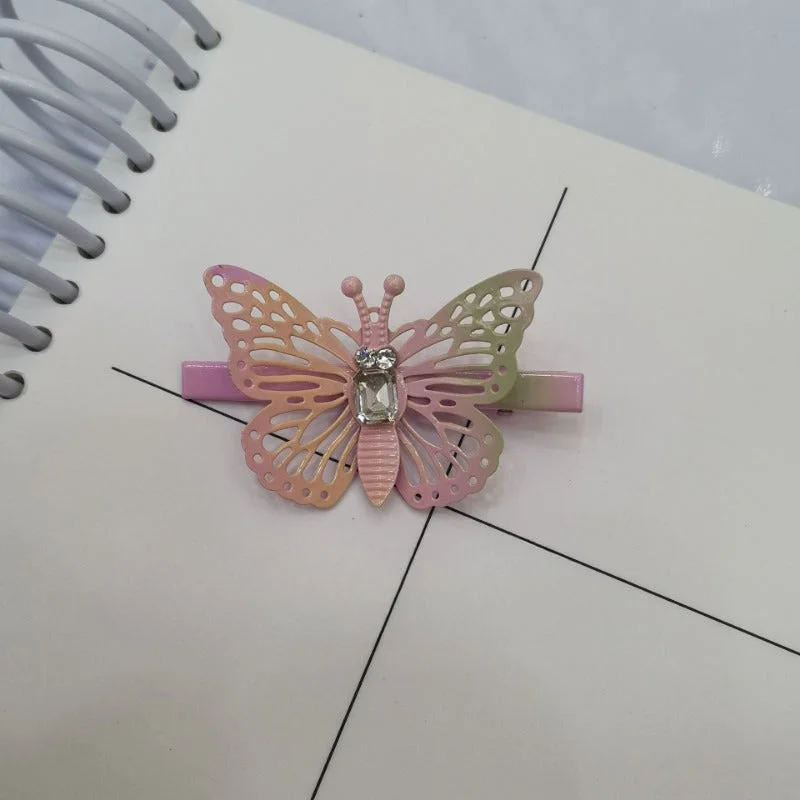 Wholesale Colorful Hollow Metal Butterfly Hairpins