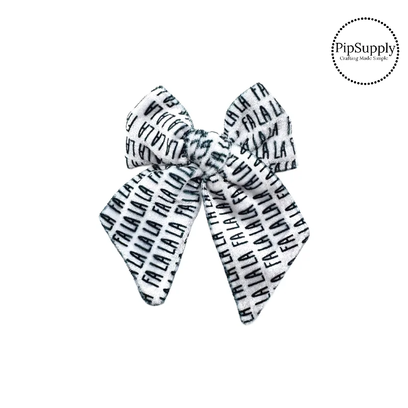 Fa La La La VELVET Ruth Hair Bow Strips - Set of 4