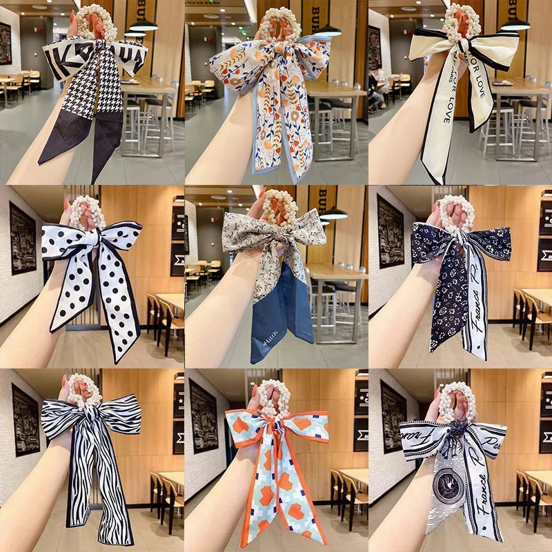 Wholesale Pearl Scarves Summer Thin Hair Scrunchies