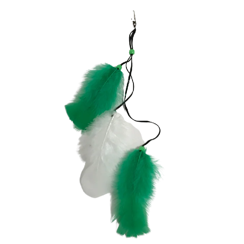 Green and White Feather Hair Clip (Dozen)