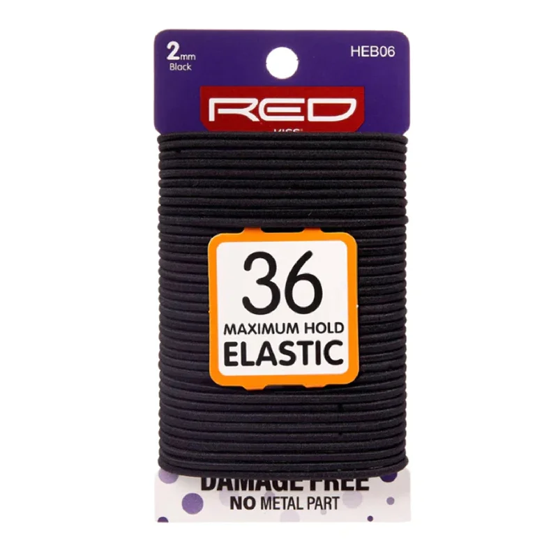 Red by Kiss Maximum Hold Elastic Black 2mm 36ct