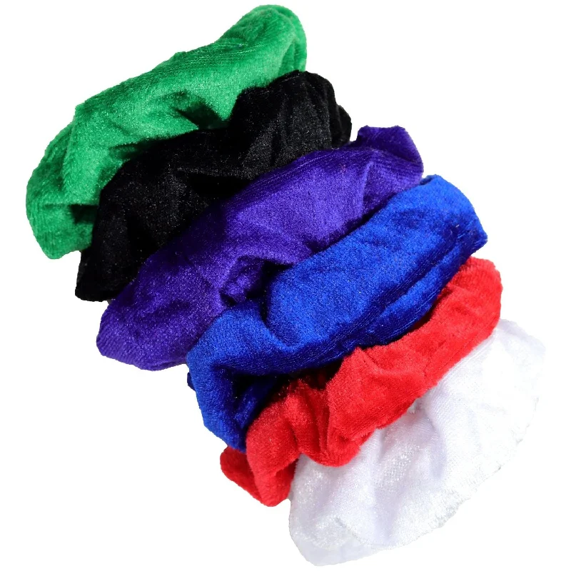 Basic Velvet Scrunchies - 6 Pack