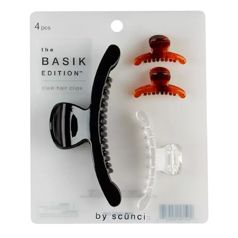 Scunci Basik Edition Mixed Claw Hair Clips 4pcs