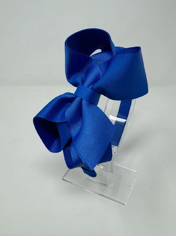 4.5 Inch Bow Alice Band - Royal Blue