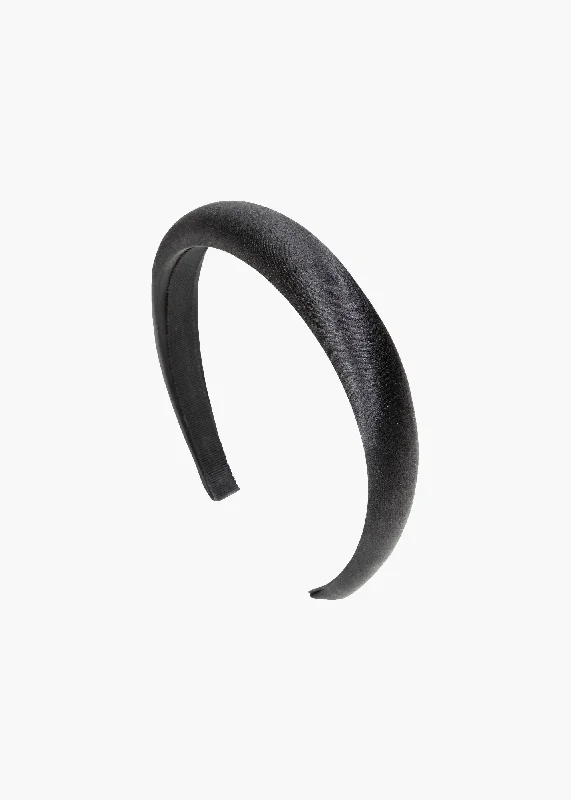 Tori Headband in Satin -- Black