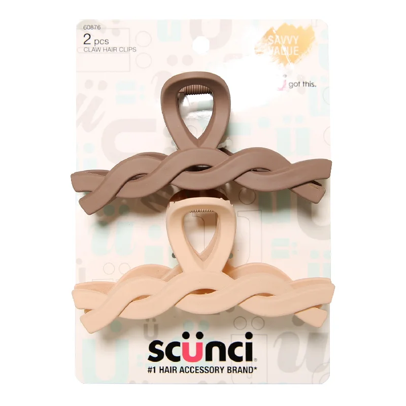 Scunci Plastic Braided Beads Claw Hair Clips