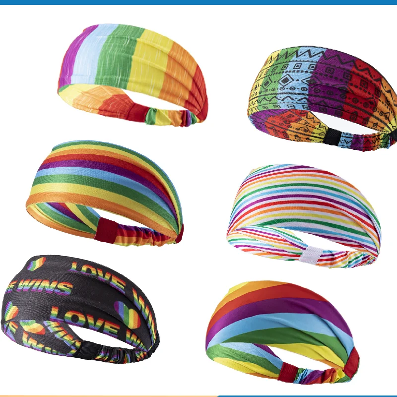 Wholesale Fabric Amazon Rainbow Sport Headband