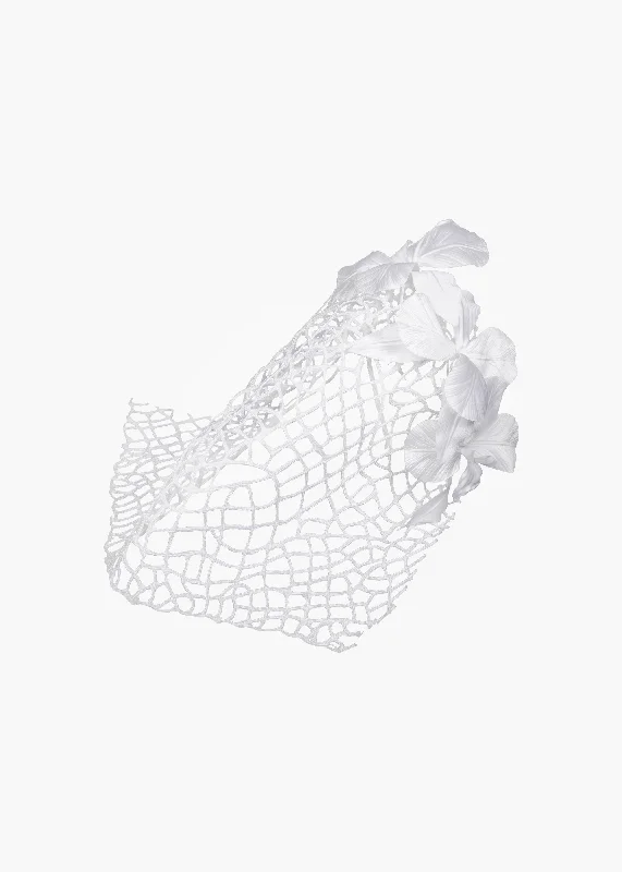 Double Satin Orchid Cage Veil -- Cream