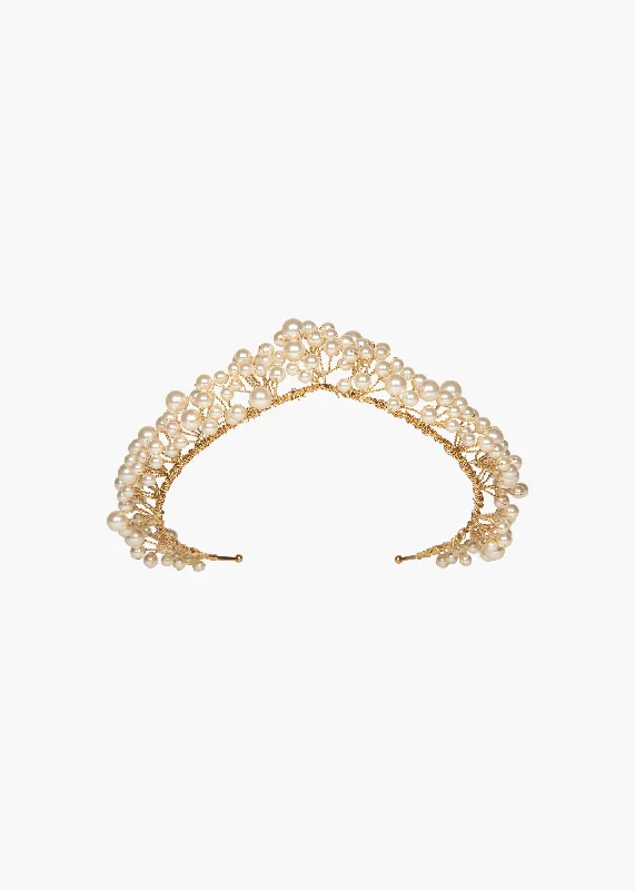 Primavera Tiara -- Pearl Gold