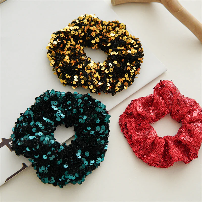 Wholesale Minimalist Sequin Large Intestine Hair Rings