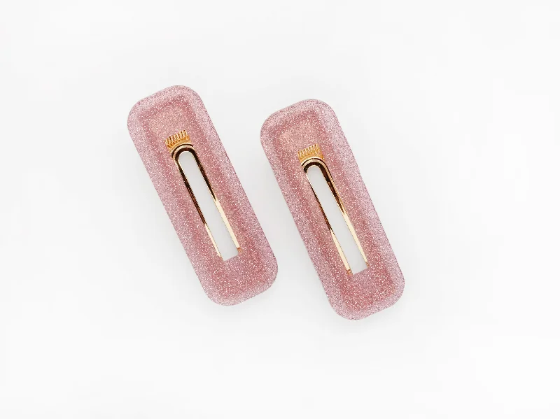 Greta Clip in Pink Glitter