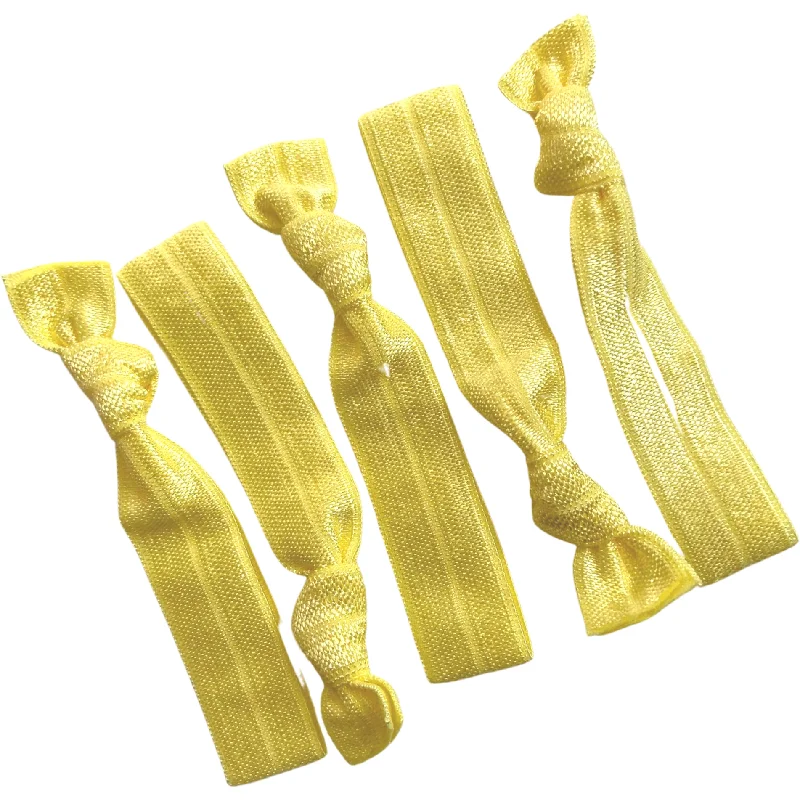 Yellow Ribbon Hair Ties - 5 Pack